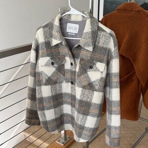 SAYLOR Cream, Grey and Orange Checkered Jacket